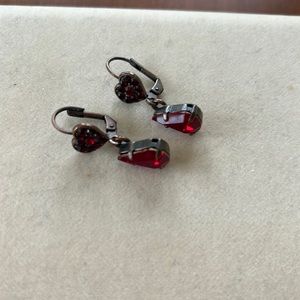 Costume red heart earrings